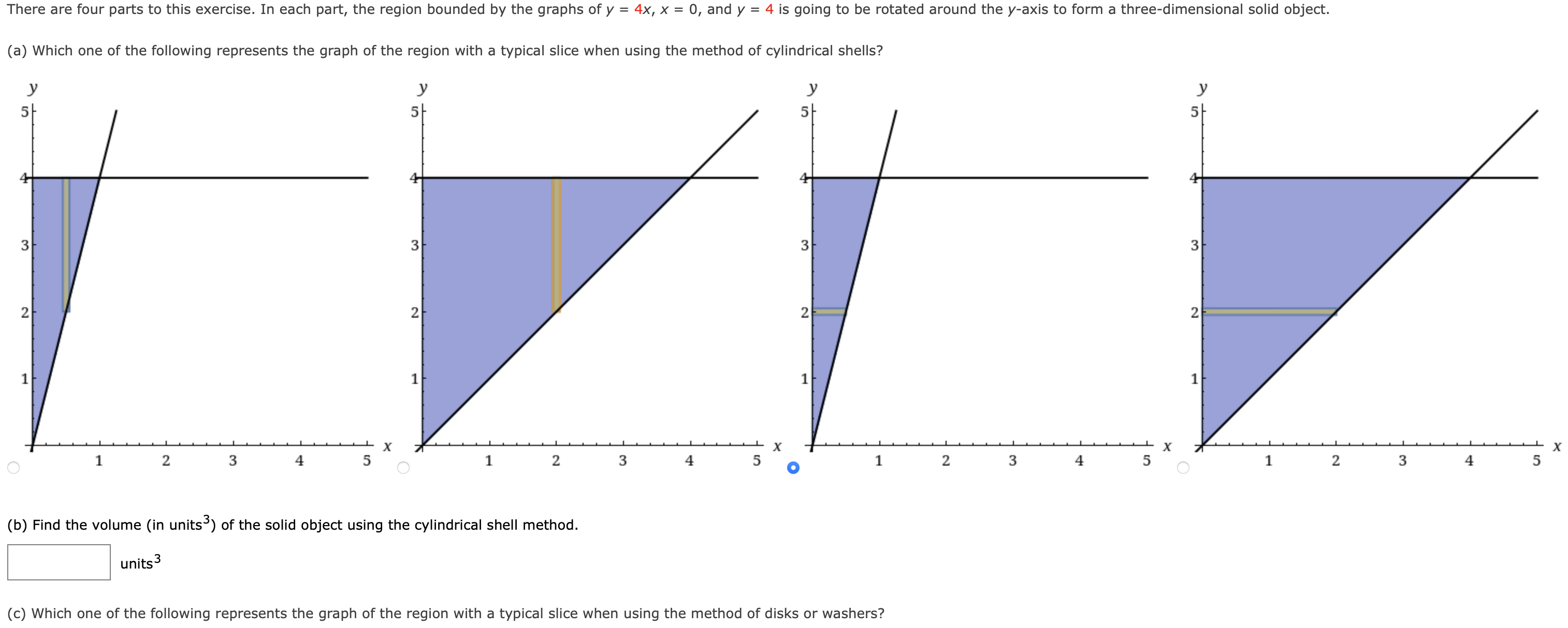 ( b ) Find the volume ( in units \ ( { } ^ { 3 }