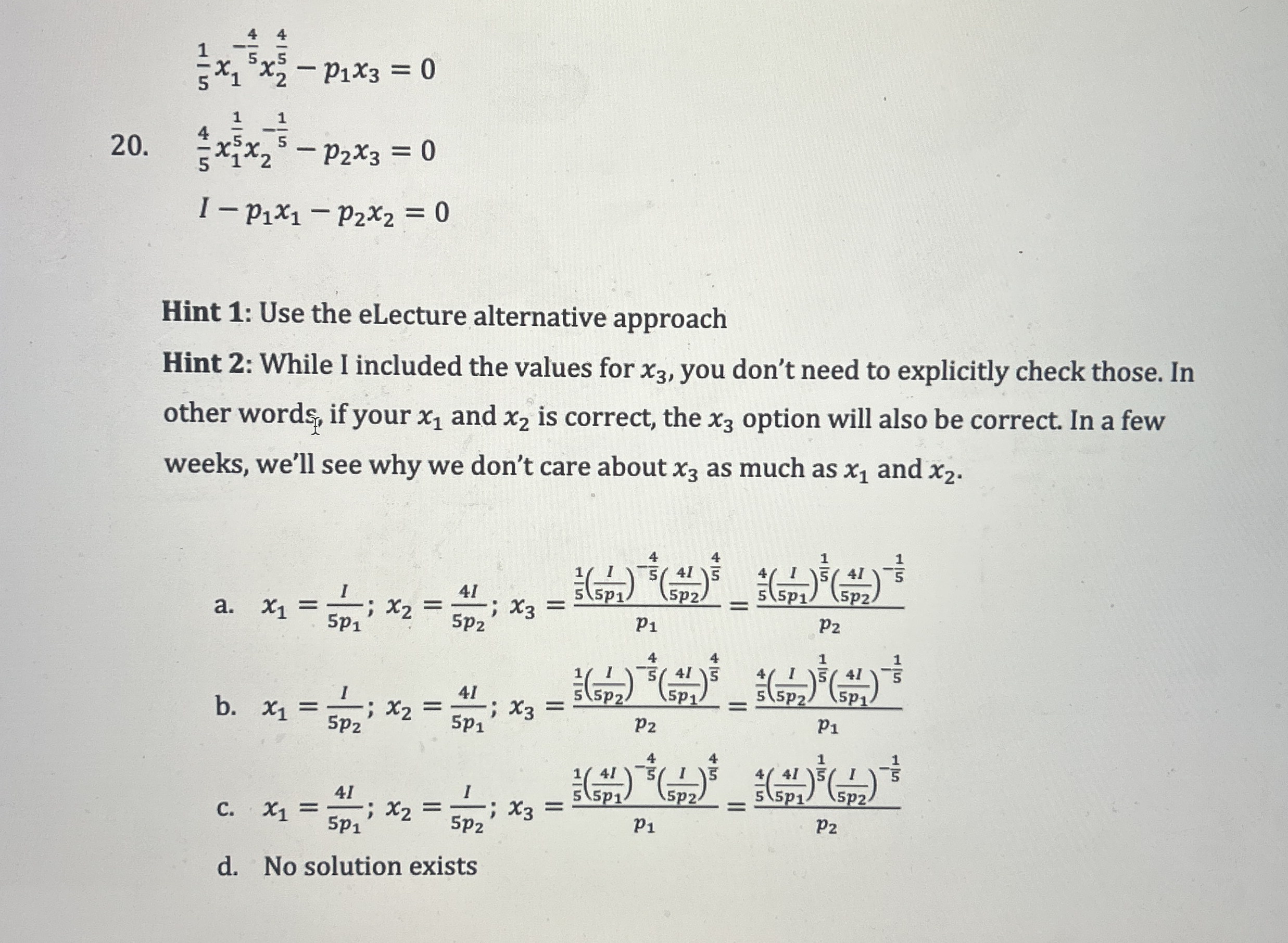 1 5 x 1 - 4 5 x 2 4 5 - p 1 x 3 = 0 4 5 x 1 1 5 x