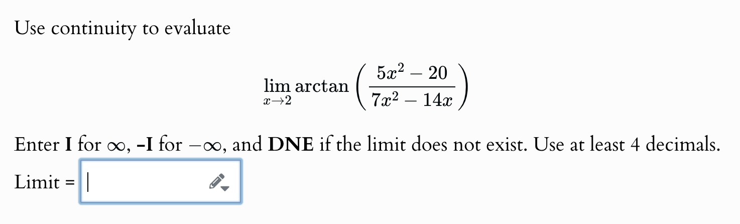 Use continuity to evaluate \ lim _ ( x -  style=