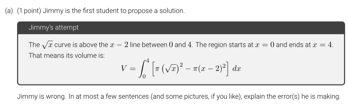 ( a ) ( 1 point ) Jimmy is the first student to