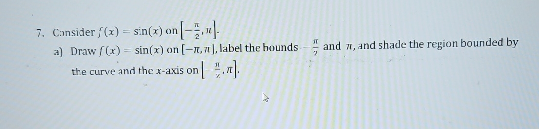 Consider f ( x ) = s i n ( x ) on - 2 , . a )