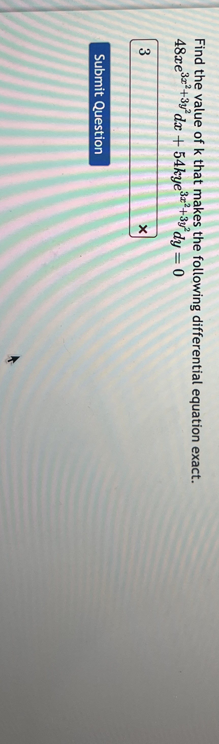 Find the value of k that makes the following