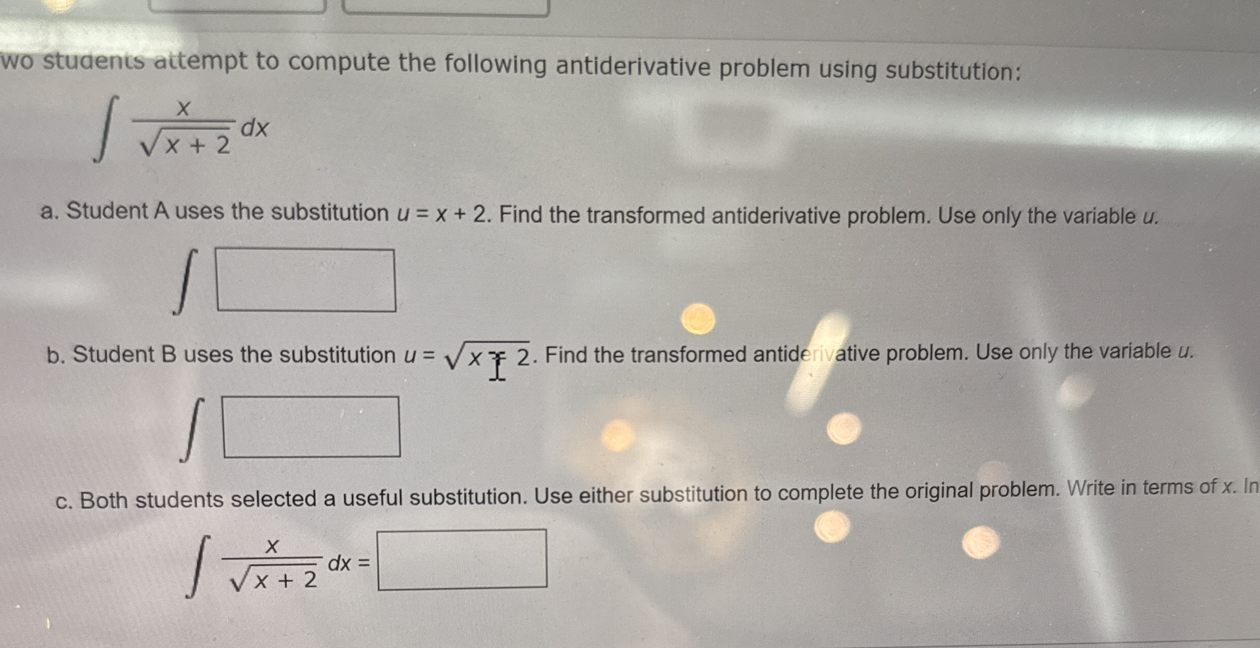 wo students attempt to compute the following