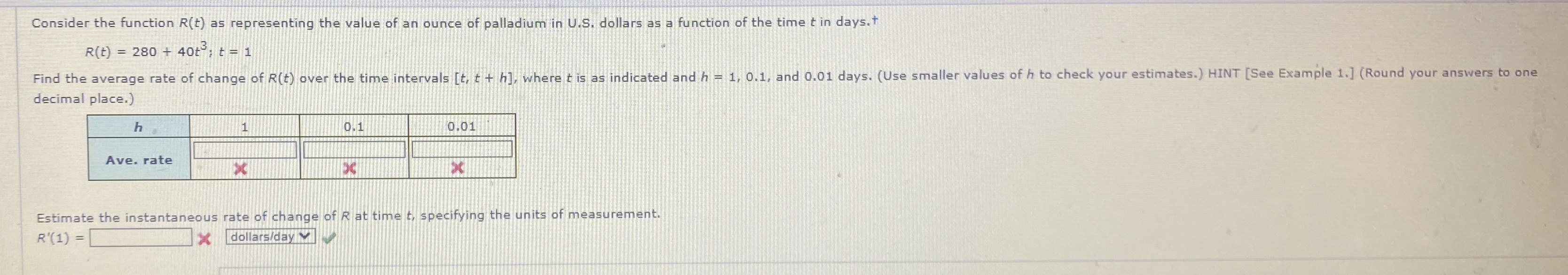 Consider the function R ( t ) as representing the