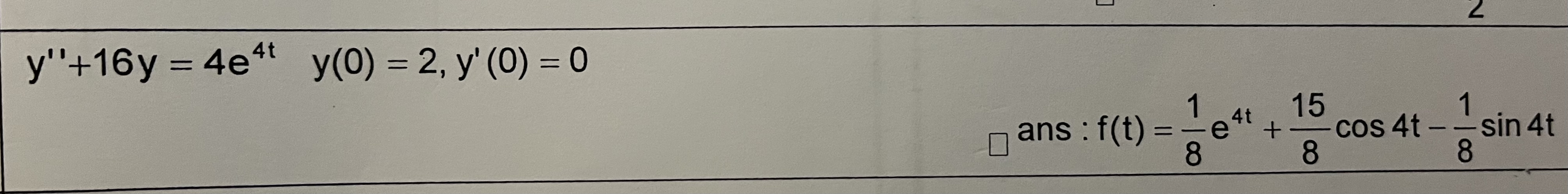 Use Laplace to solve the differential equation.
