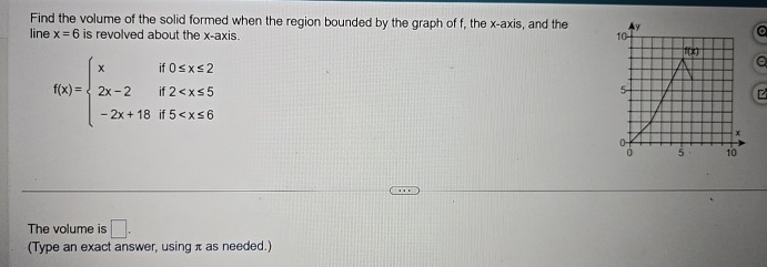 Find the volume of the solid formed when the