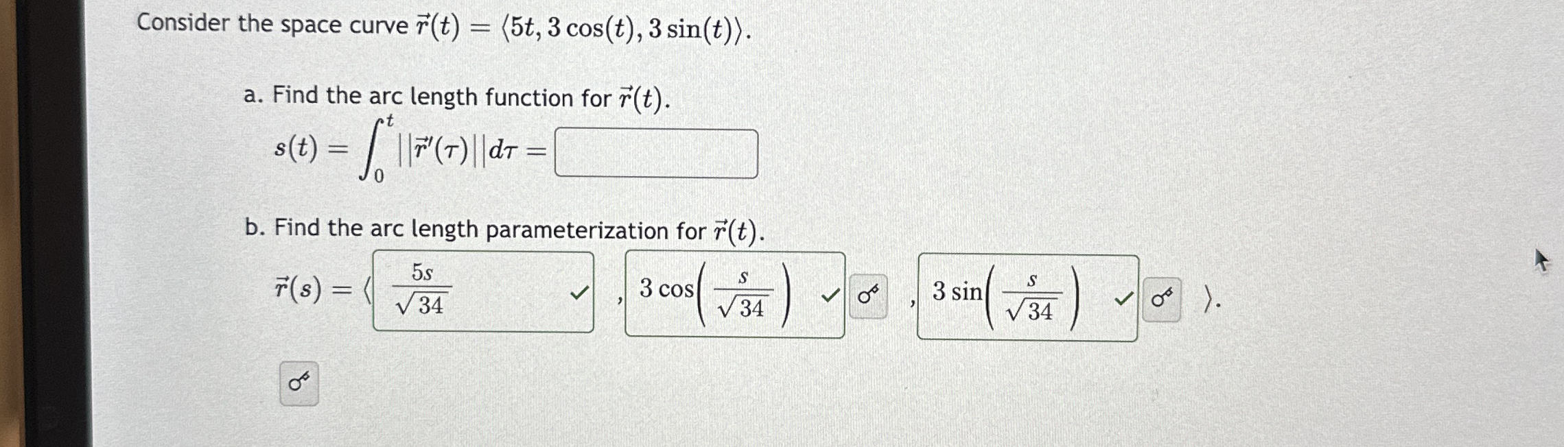 Consider the space curve vec ( r ) ( t ) = ( : 5