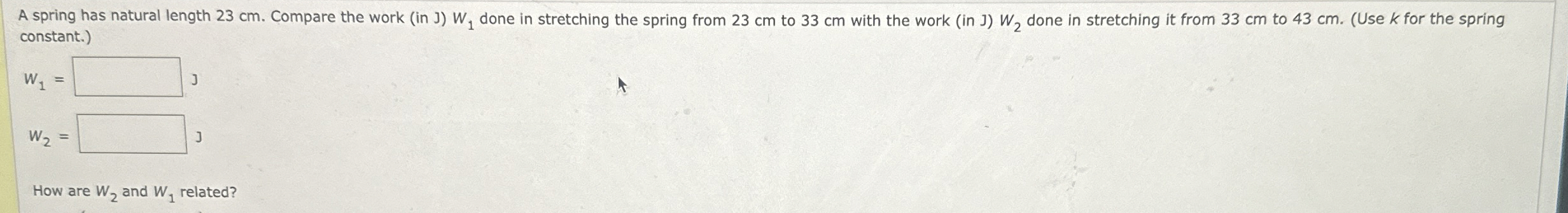 A spring has natural length 2 3 cm . Compare the