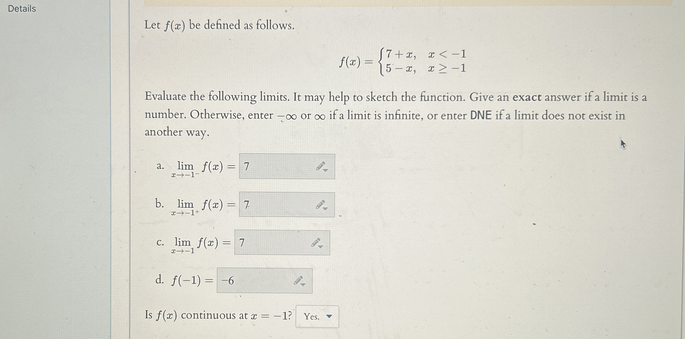 Details Let f ( x ) be defined as follows. f ( x