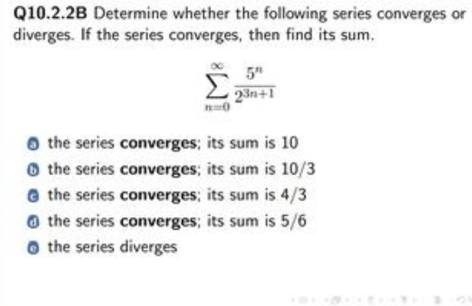 Q 1 0 . 2 . 2 B Determine whether the following