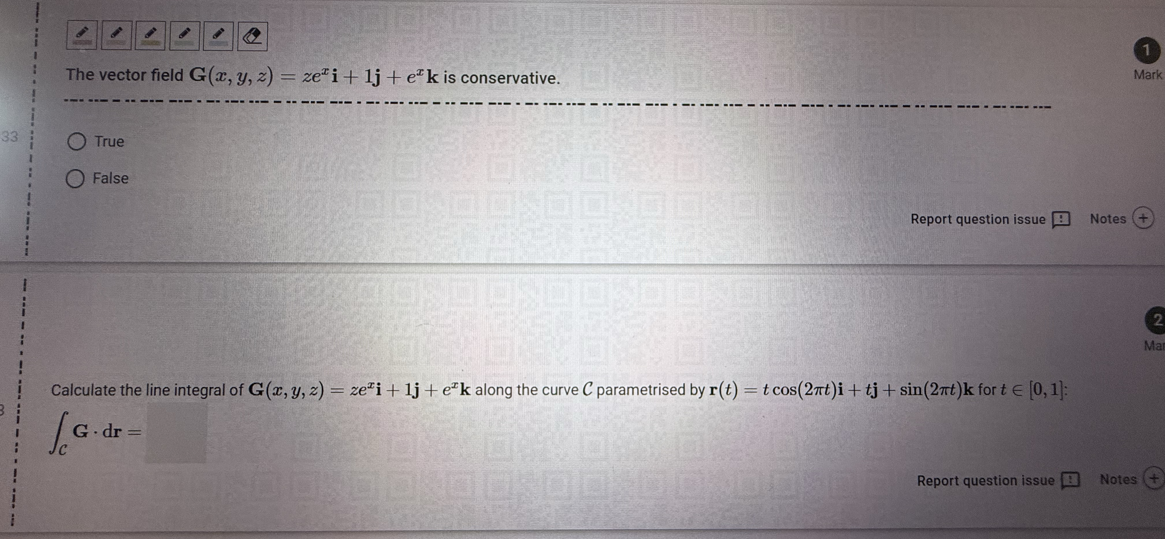 1 The vector field G ( x , y , z ) = z e x i + 1