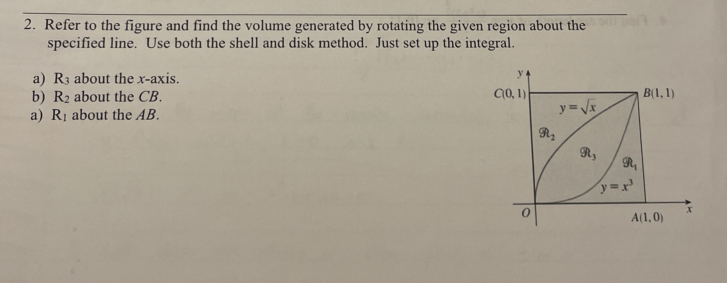 Refer to the figure and find the volume generated