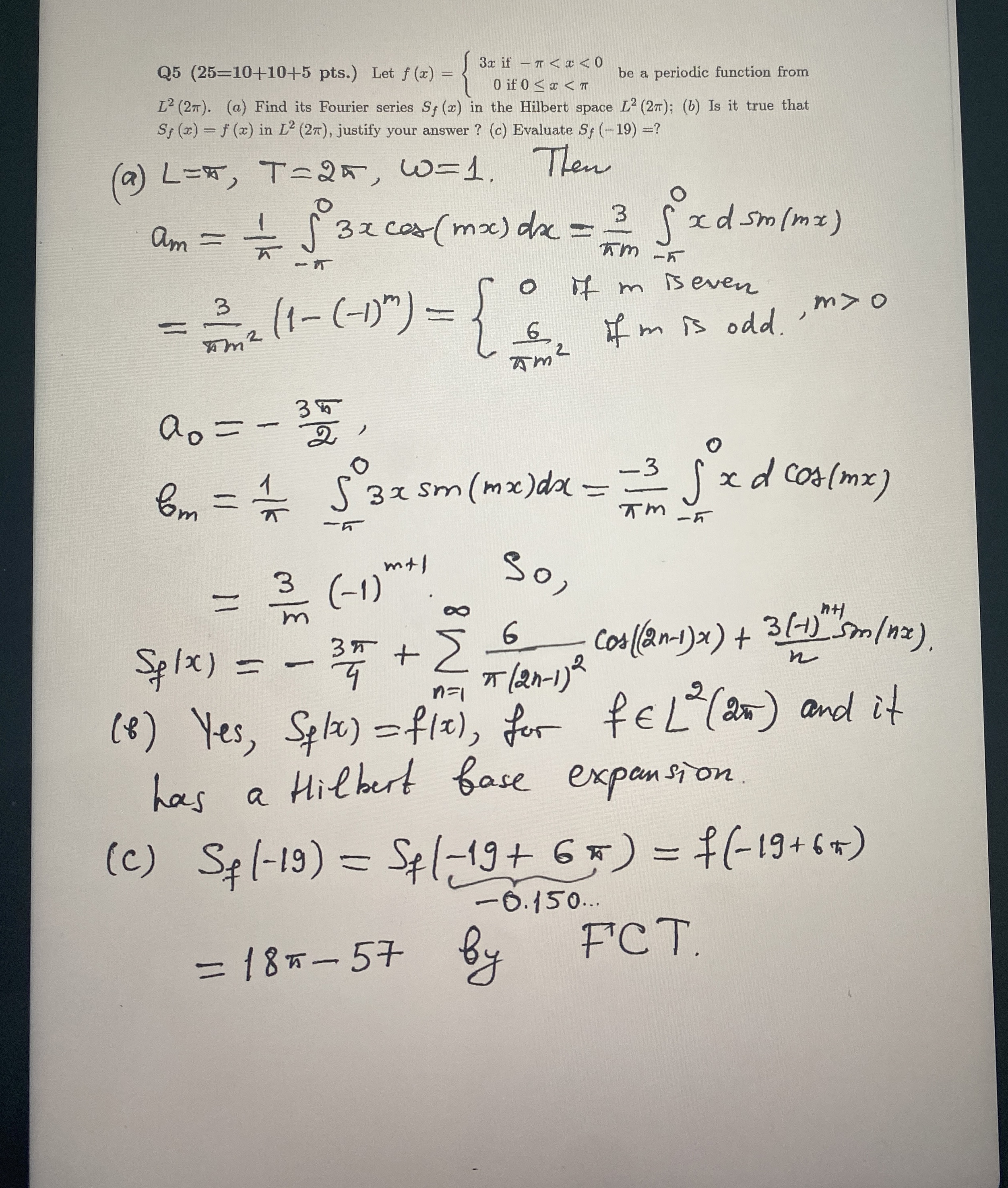 Q 5 ( 2 5 = 1 0 + 1 0 + 5 pts . ) Let L 2 ( 2 ) S