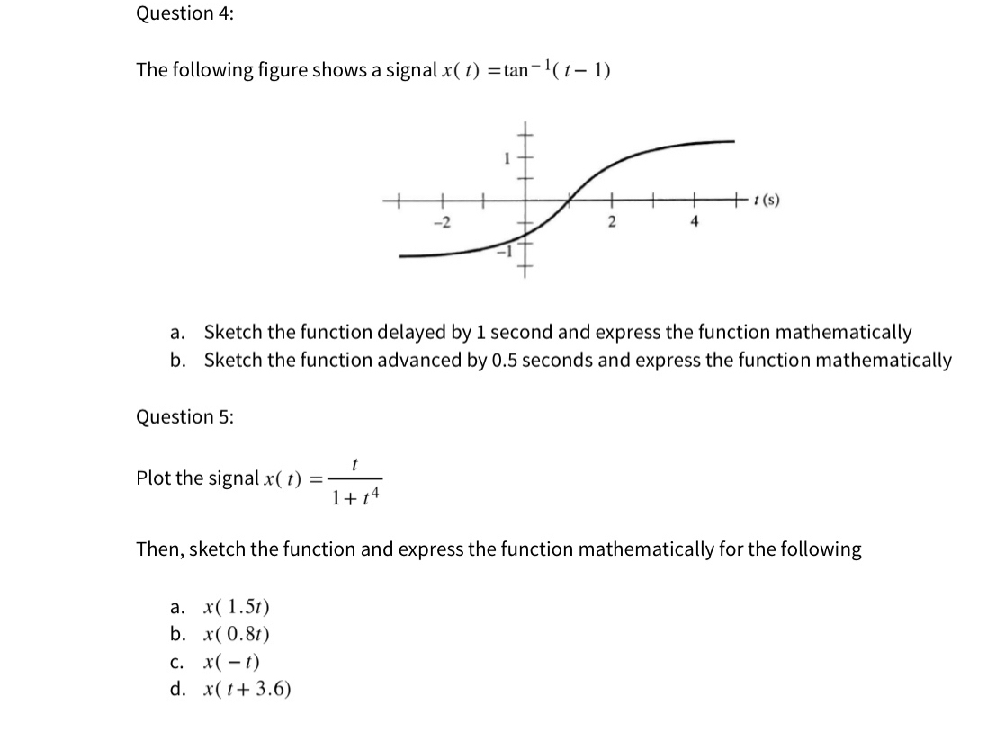Question 4 : The following figure shows a signal