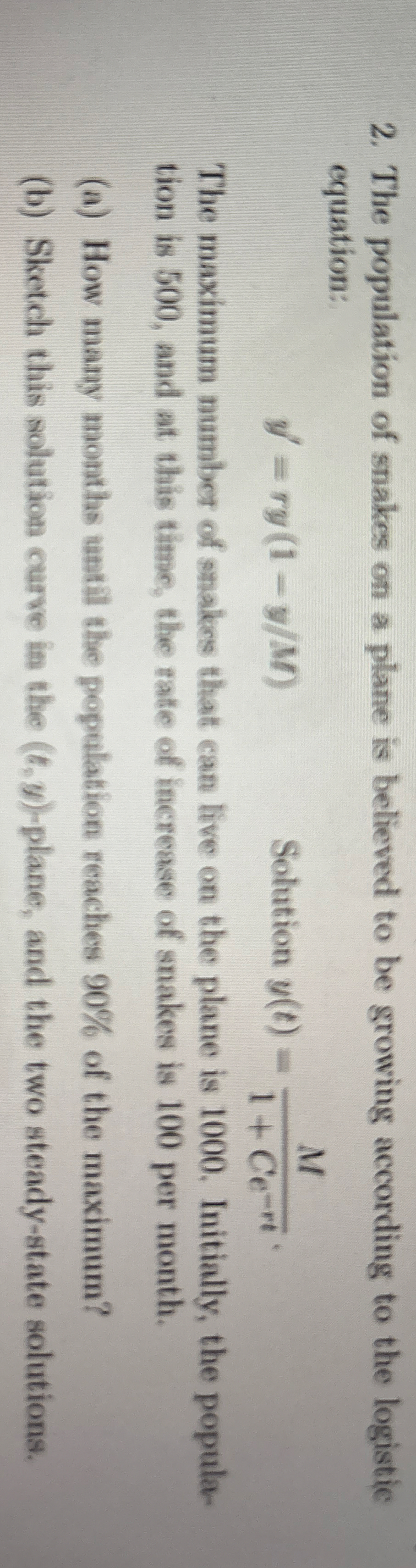 The population of snakes on a plane is believed