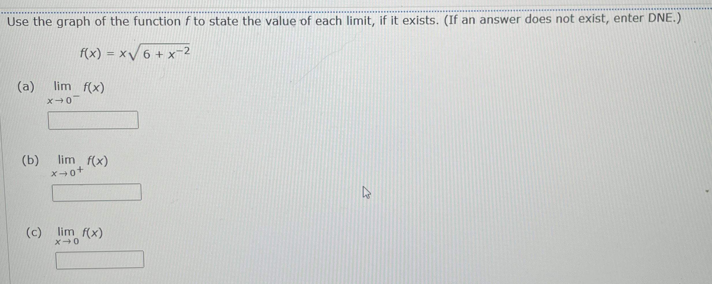 Use the graph of the function f to state the
