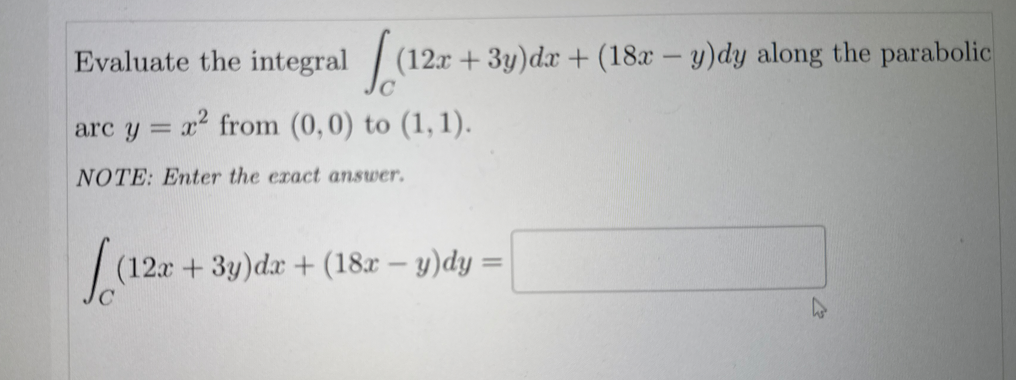 Evaluate the integral C ( 1 2 x + 3 y ) d x + ( 1