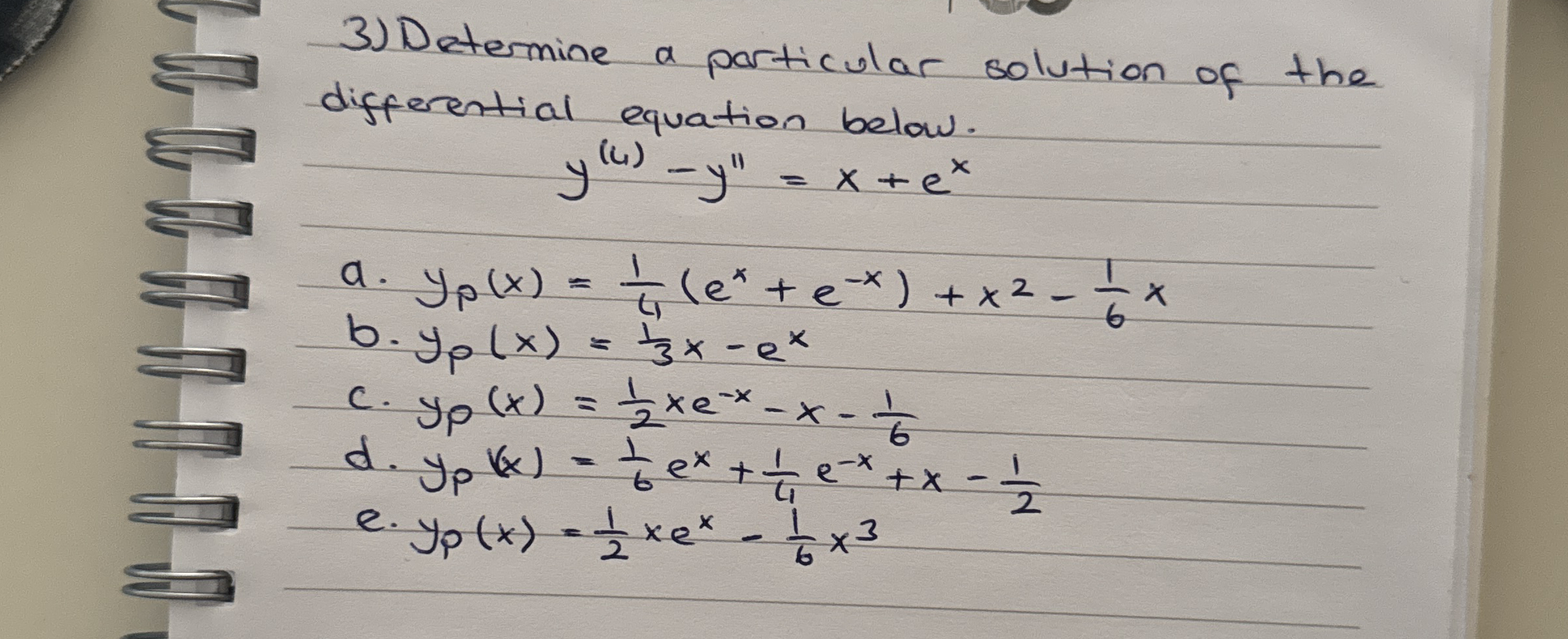 Determine a particular solution of the