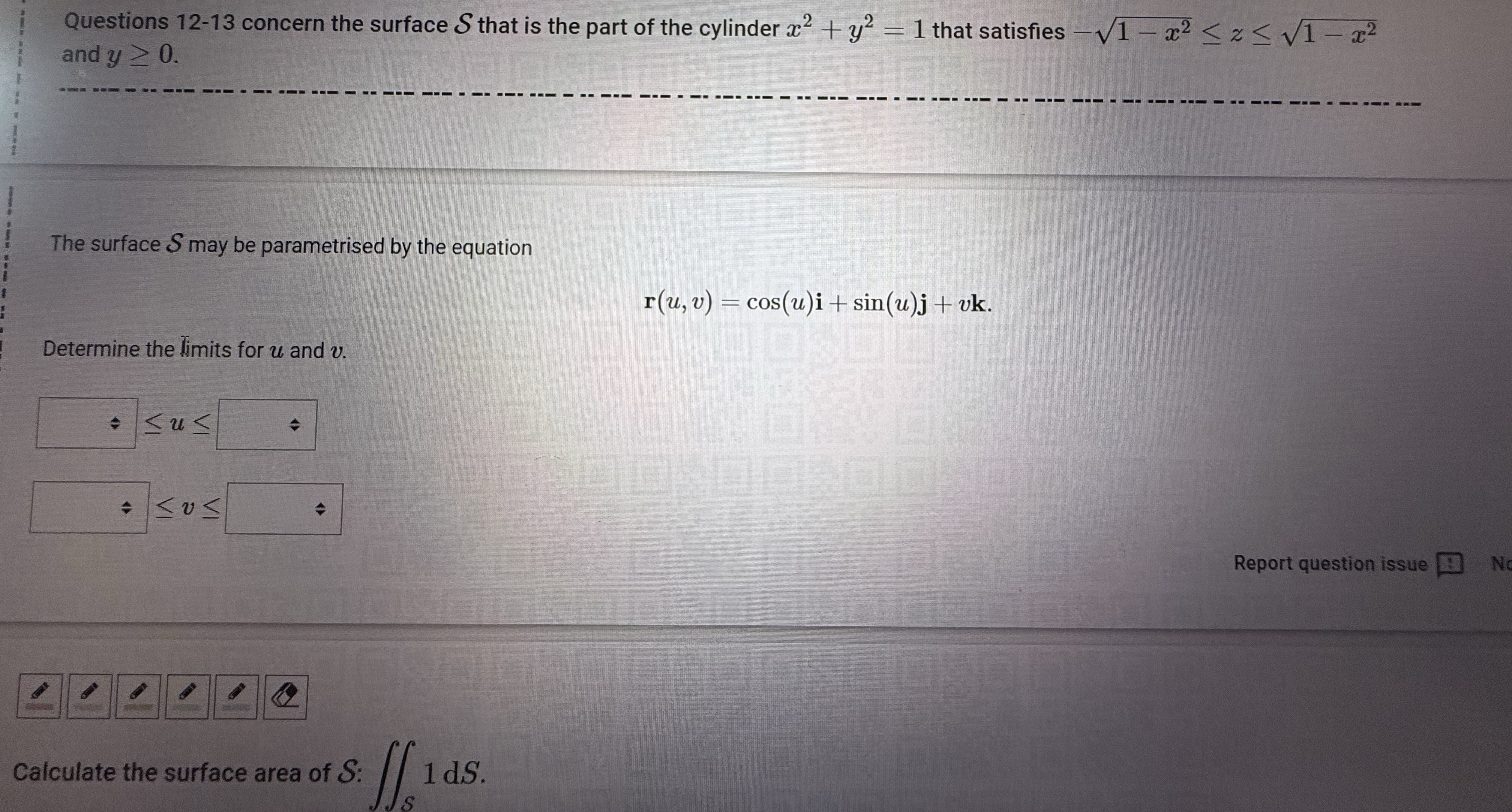 Questions 1 2 - 1 3 concern the surface S that is