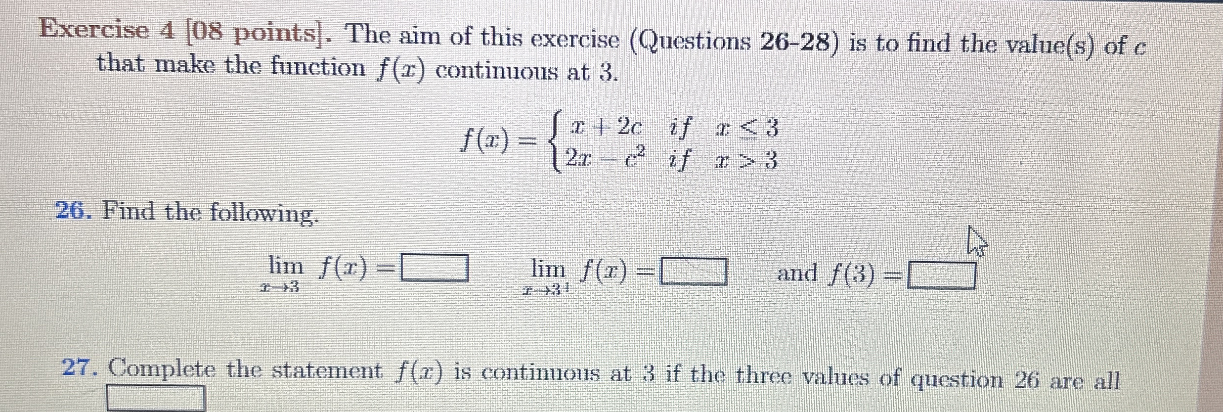 Exercise 4 [ 0 8 points ] . The aim of this