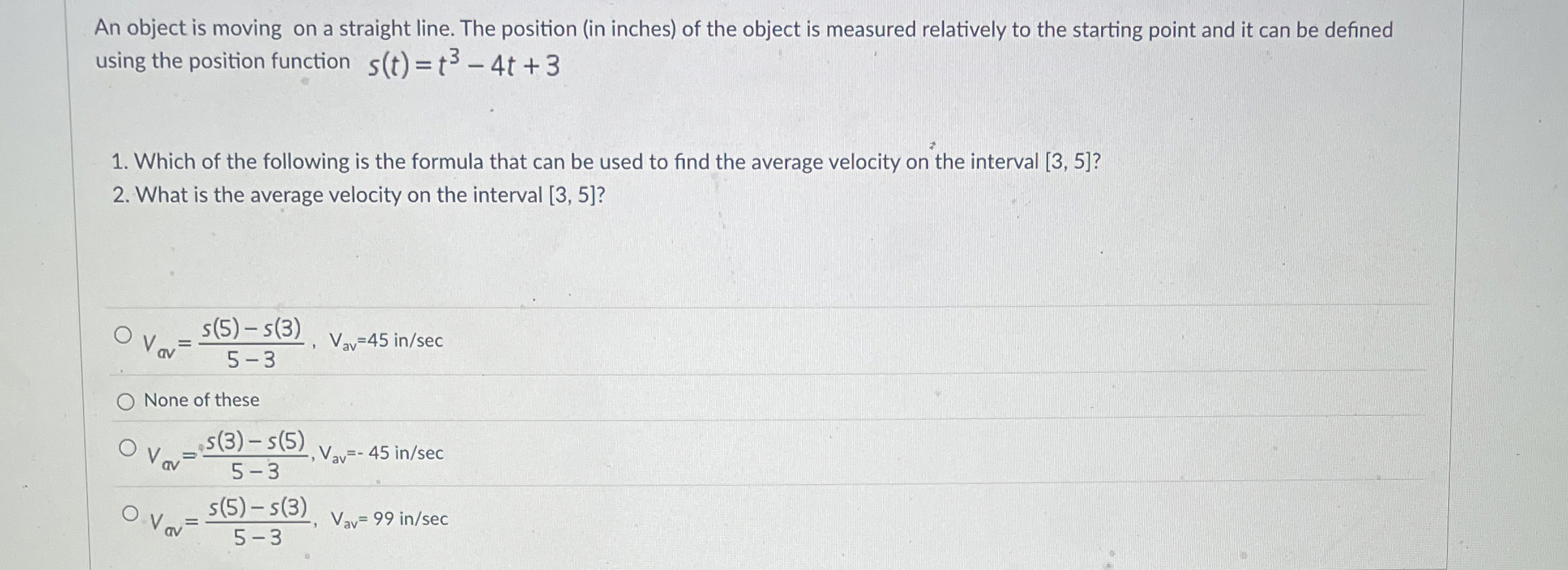 An object is moving on a straight line. The