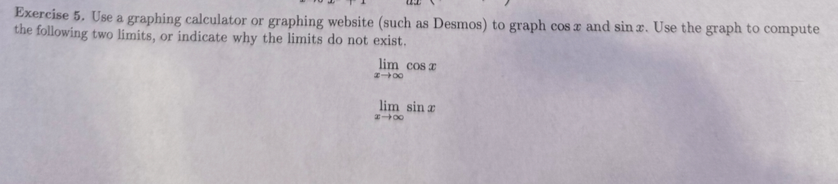 Exercise 5 . Use a graphing calculator or