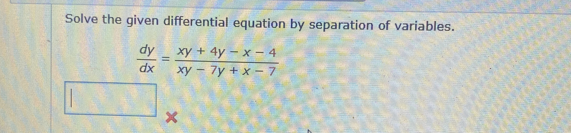 Solve the given differential equation by