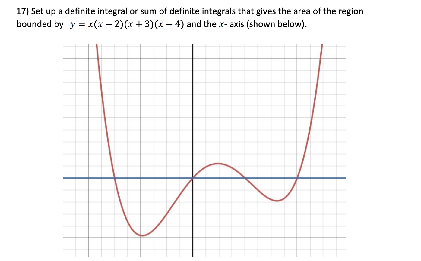 Set up a definite integral or sum of definite