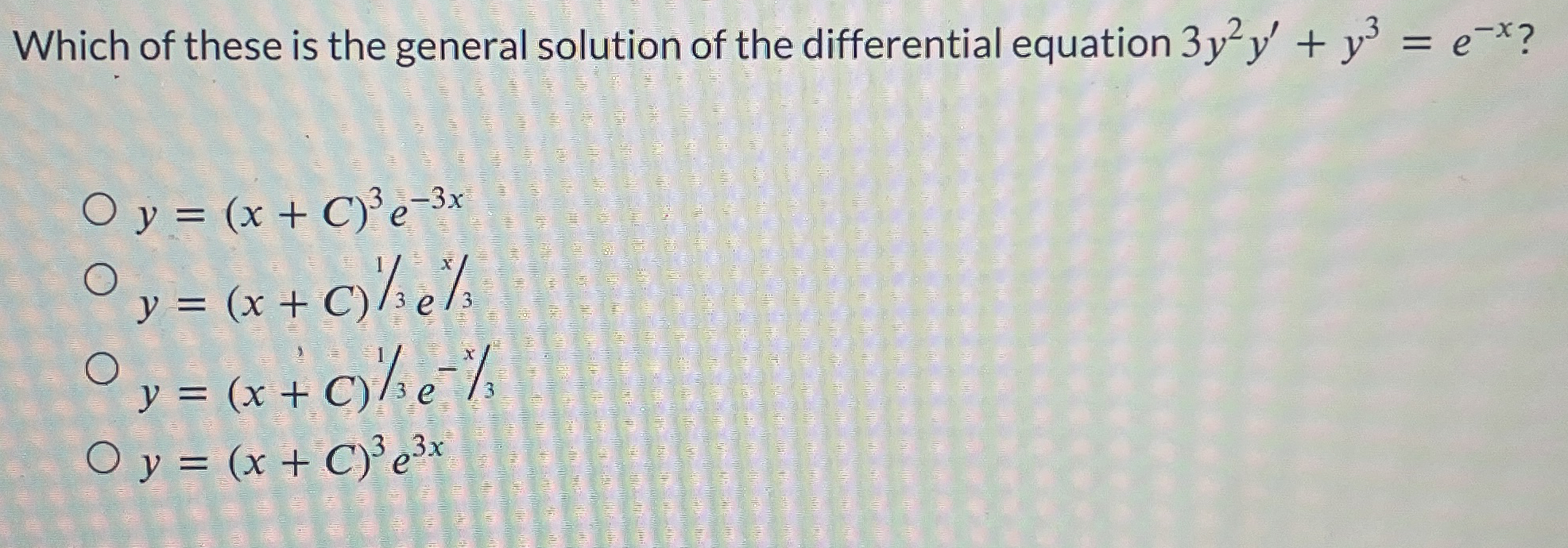 Which of these is the general solution of the