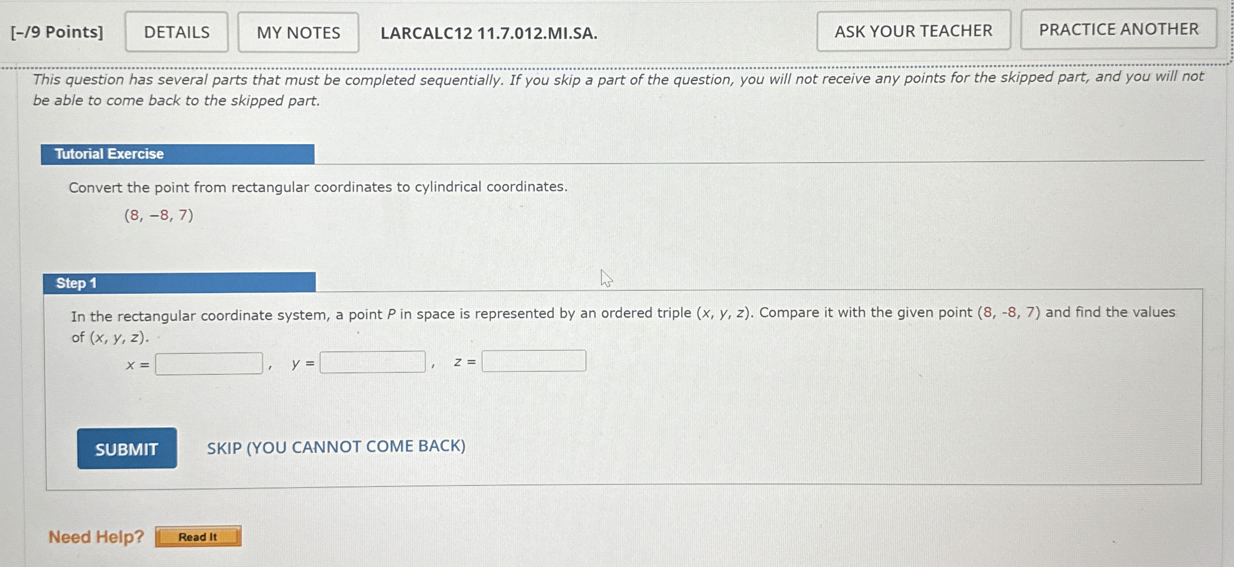 [ - / 9 Points ] LARCALC 1 2 1 1 . 7 . 0 1 2 . MI