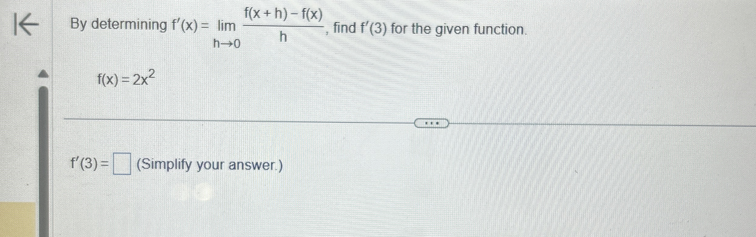 By determining f ' ( x ) = lim h 0 f ( x + h ) -