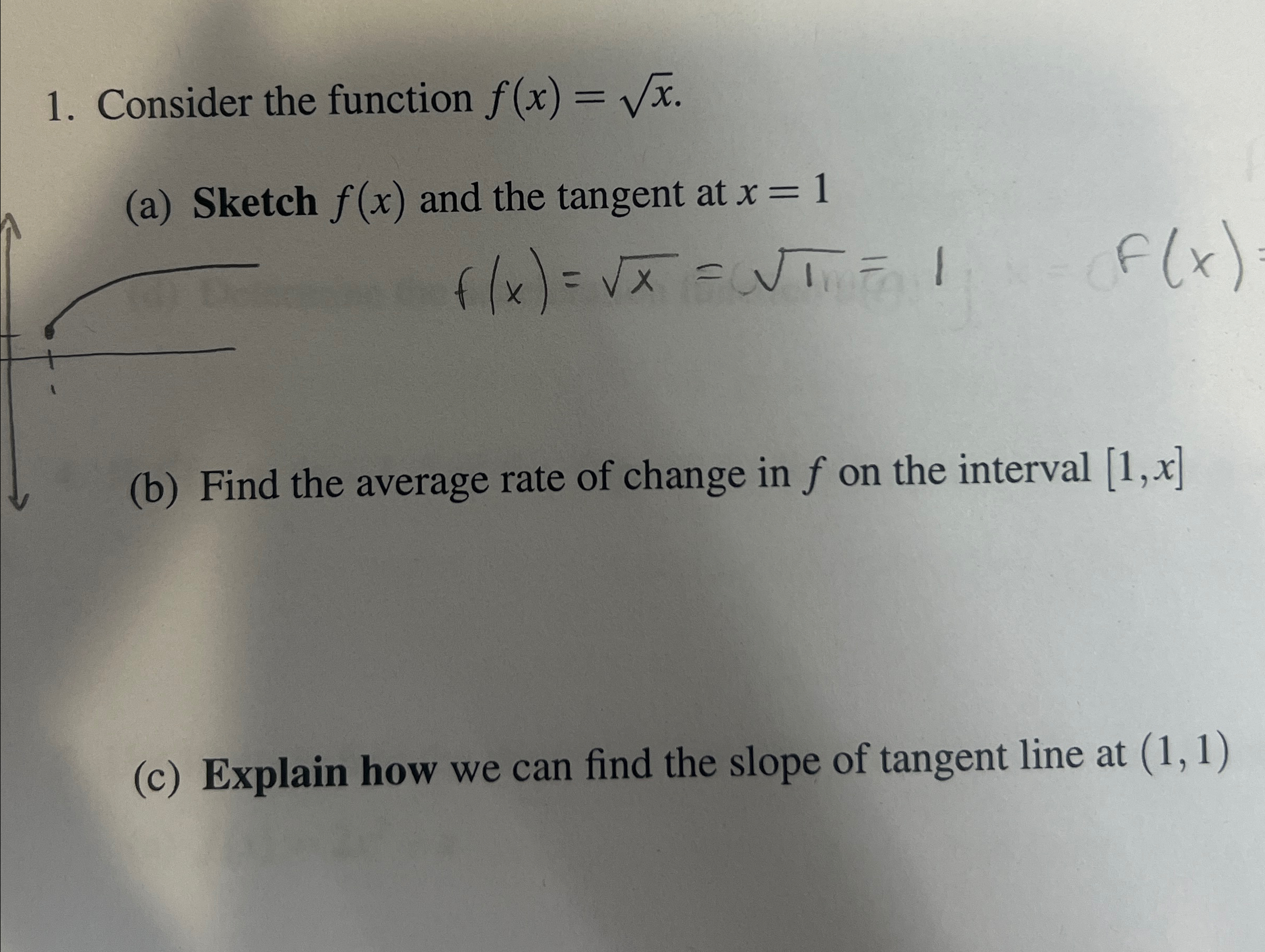 Consider the function f ( x ) = x 2 . ( a )