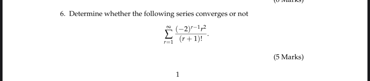 Determine whether the following series converges