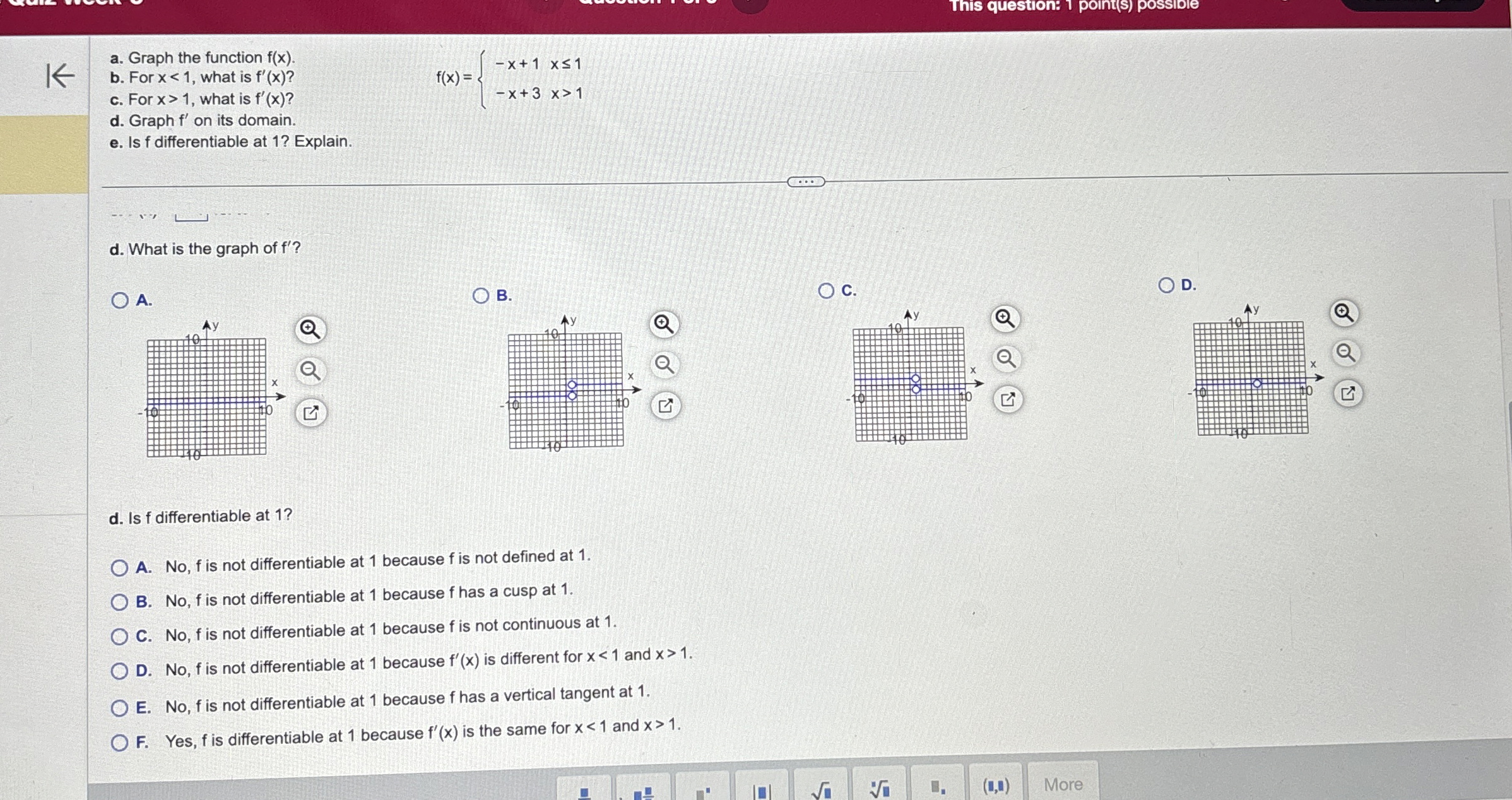 This question: i point ( s ) posside a . Graph