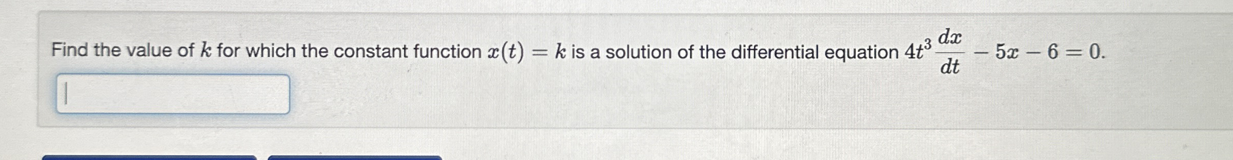 Find the value of k for which the constant