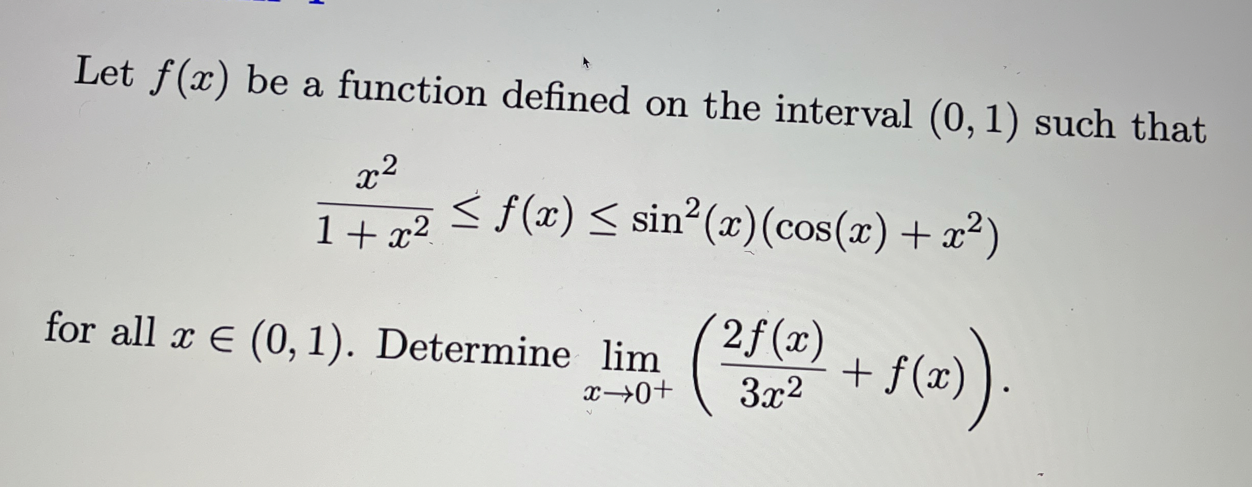 Let f ( x ) be a function defined on the interval