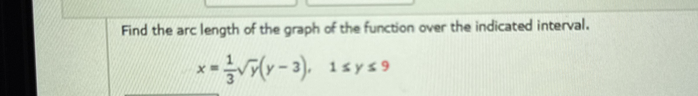 Find the arc length of the graph of the function