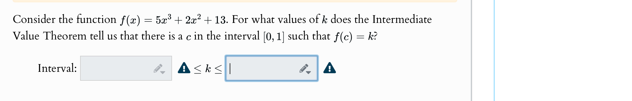 Consider the function f ( x ) = 5 x 3 + 2 x 2 + 1