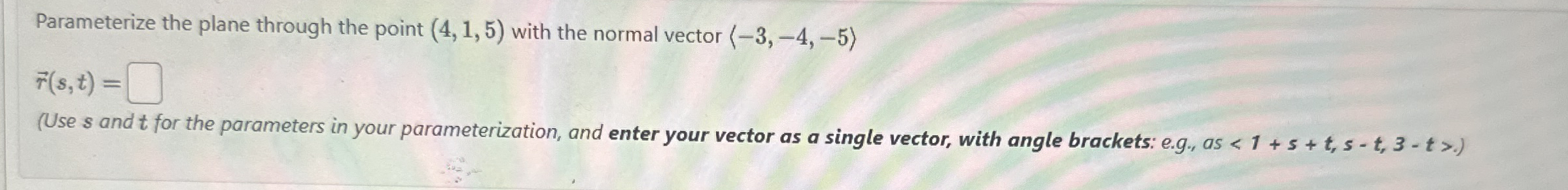 Parameterize the plane through the point ( 4 , 1