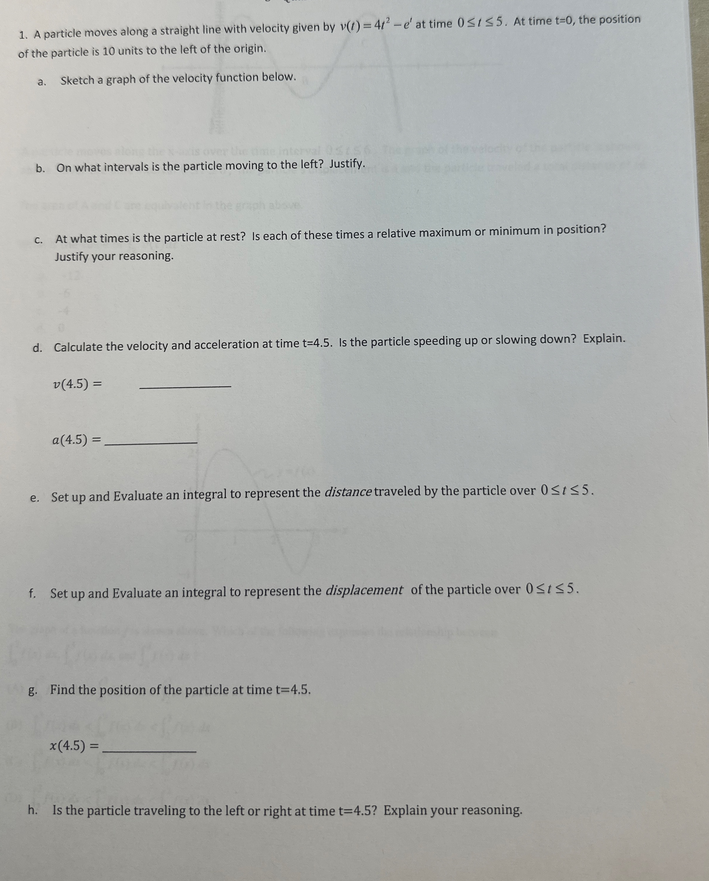 A particle moves along a straight line with
