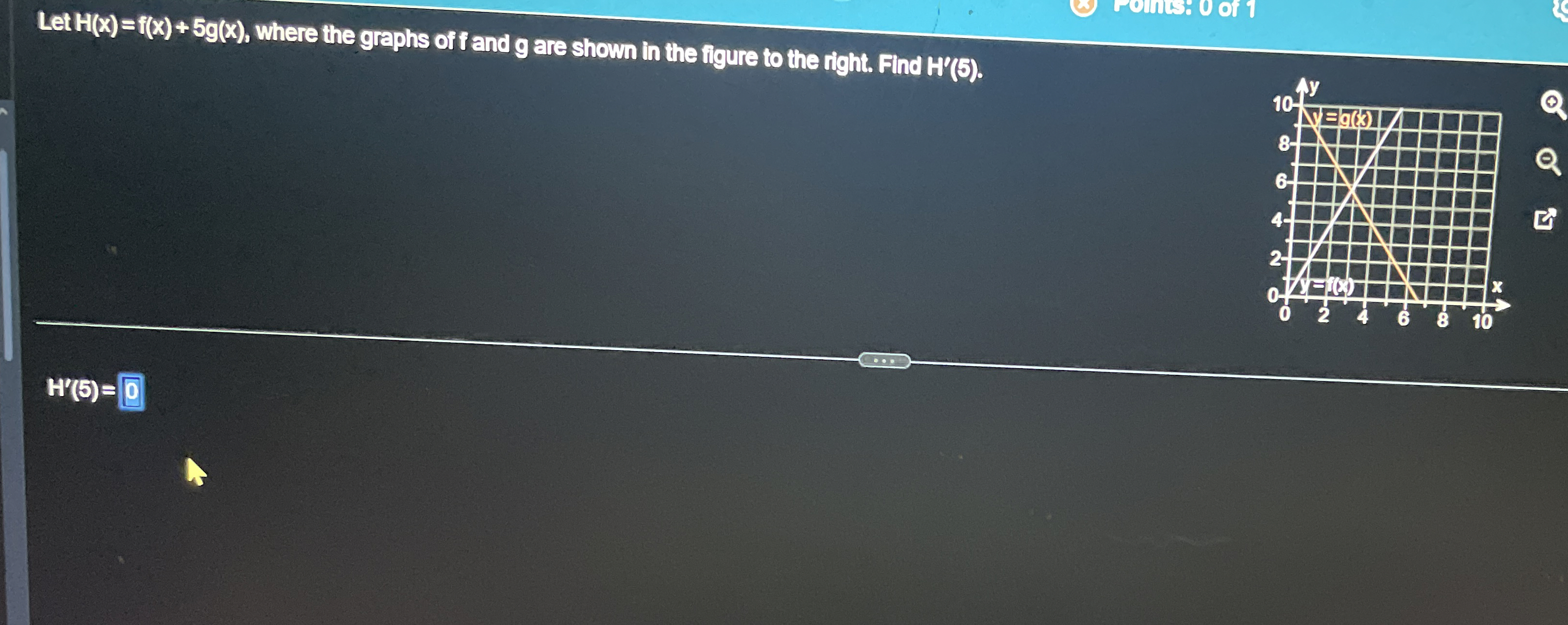 Let H ( x ) = f ( x ) 5 g ( x ) , where the