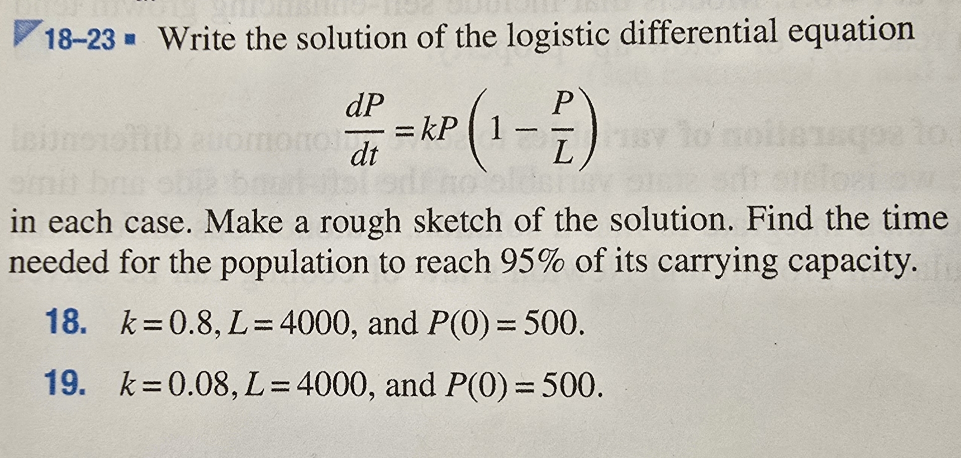 1 8 - 2 3 : Write the solution of the logistic