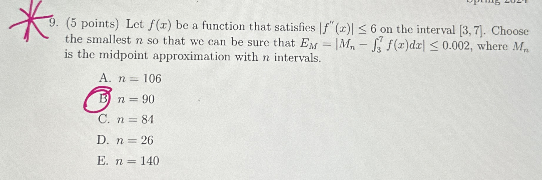 ( 5 points ) Let f ( x ) be a function that