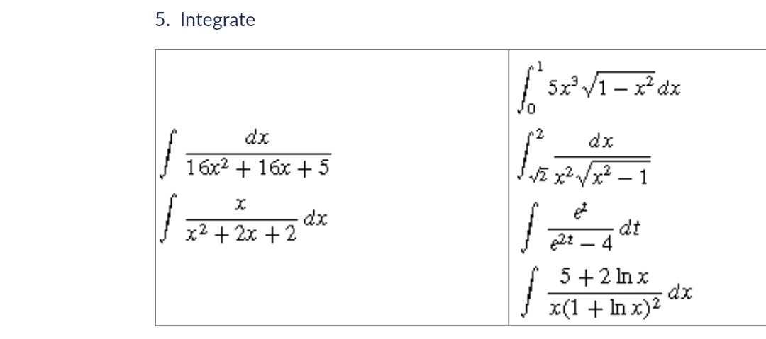5 . Integrate 5 . Integrate