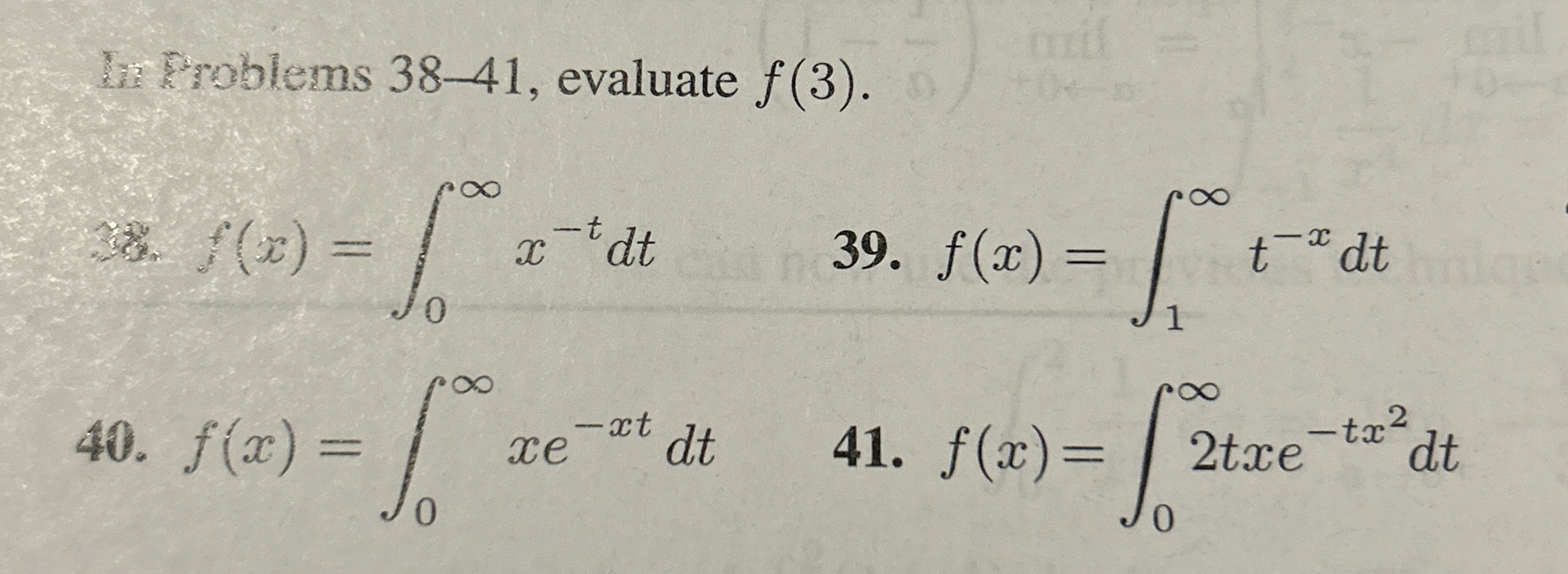 In Rroblems 3 8 - 4 1 , evaluate f ( 3 ) . 3 9 .