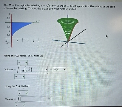 The R be the region bounded by y = x 2 , y = 2