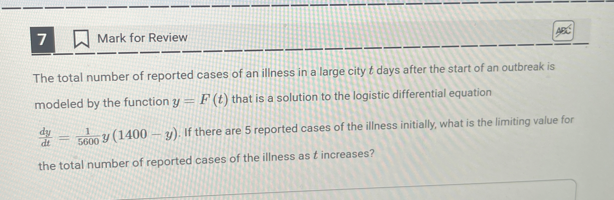 7 Mark for Review The total number of reported