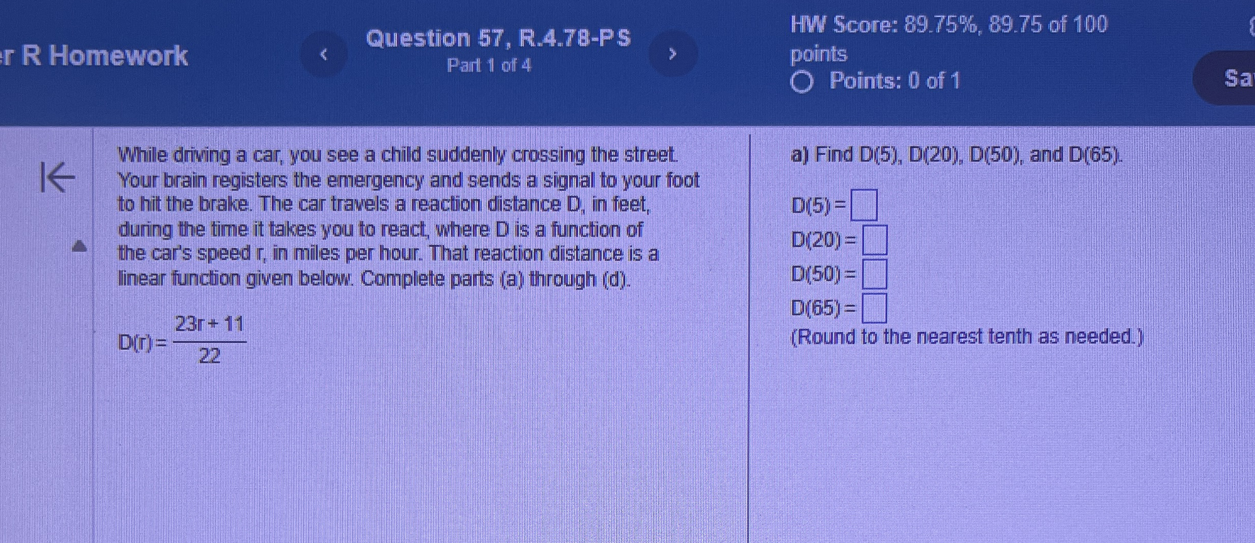 Question 5 7 , R . 4 . 7 8 - PS HW Score: 8 9 . 7