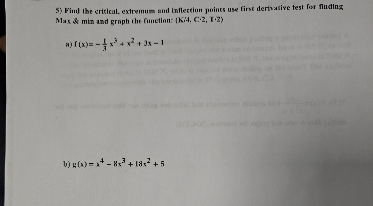 Find the critical, extremum and inflection points