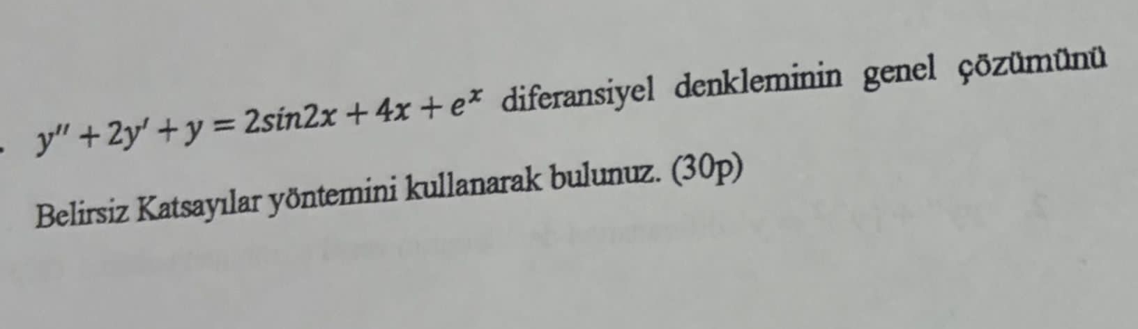y ' ' + 2 y ' + y = 2 s i n 2 x + 4 x + e x